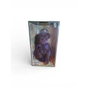 Gund Christmas Collectible 1996 purple bear in original box YULEBEARY 9"H